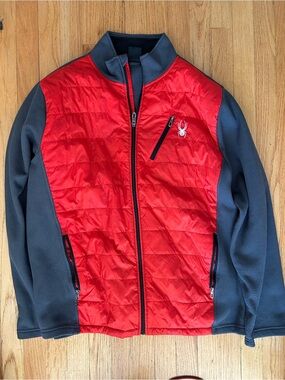 Spyder Red and Gray Quilted Insulated Jacket